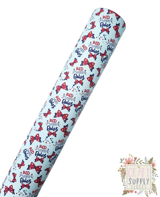 Patriotic Bows 9x12 faux leather sheet