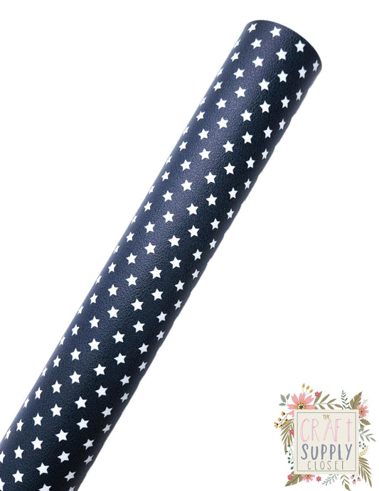Navy Stars 9x12 faux leather sheet