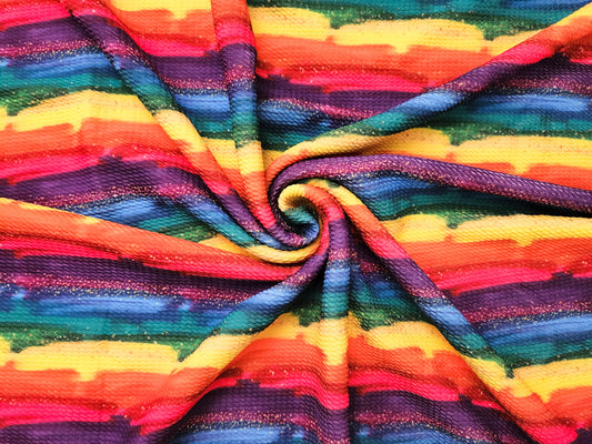 Rainbow Brushstrokes Bullet Fabric Strip