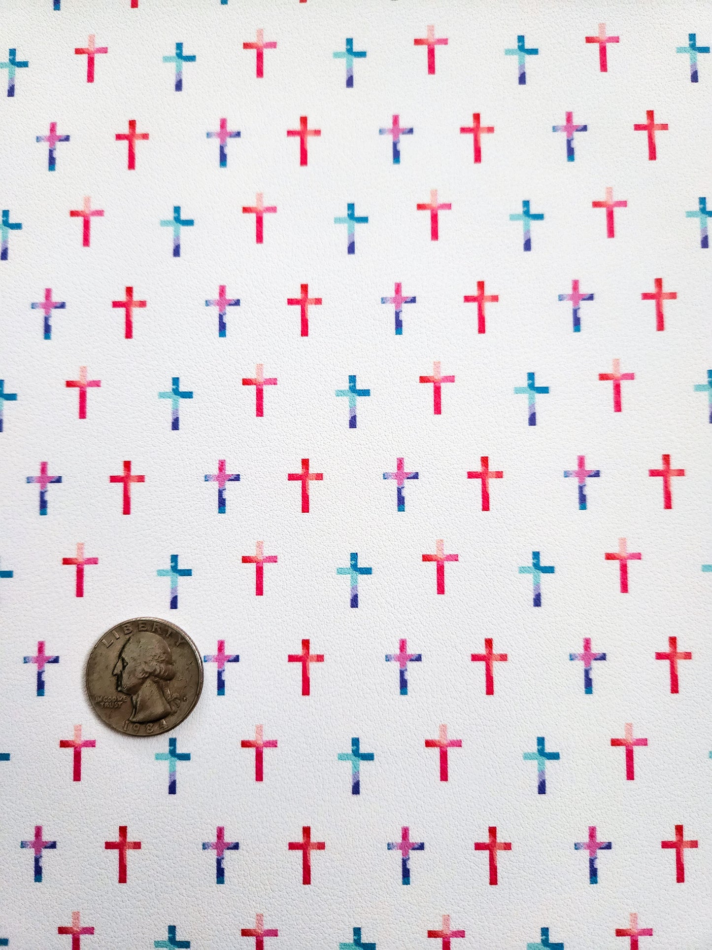 Minimal Cross 9x12 faux leather sheet