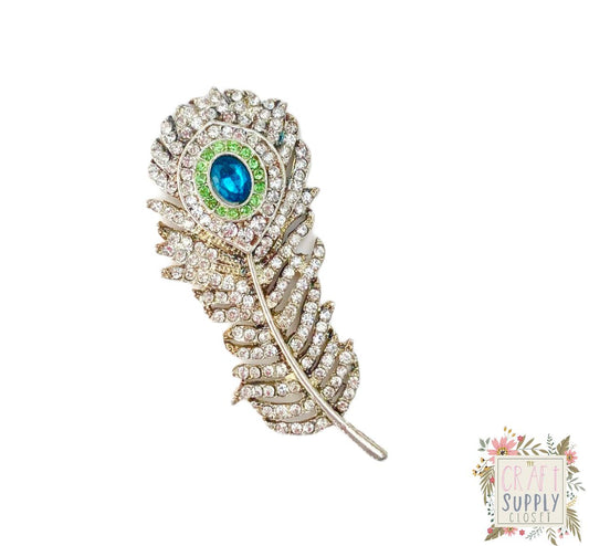 Peacock Feather Rhinestone - Flat Back