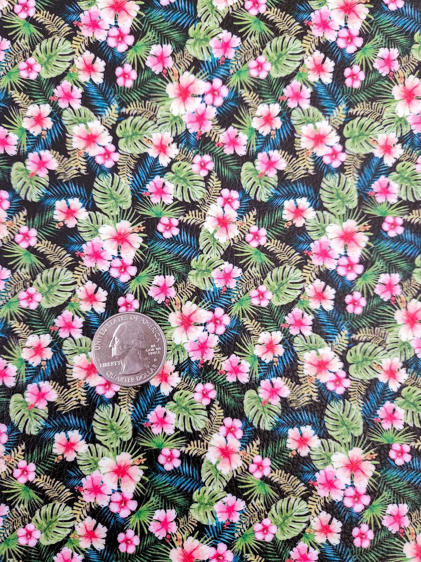 Hibiscus 9x12 faux leather sheet