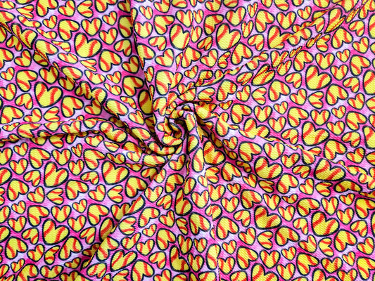 Softball Hearts Bullet Fabric Strip