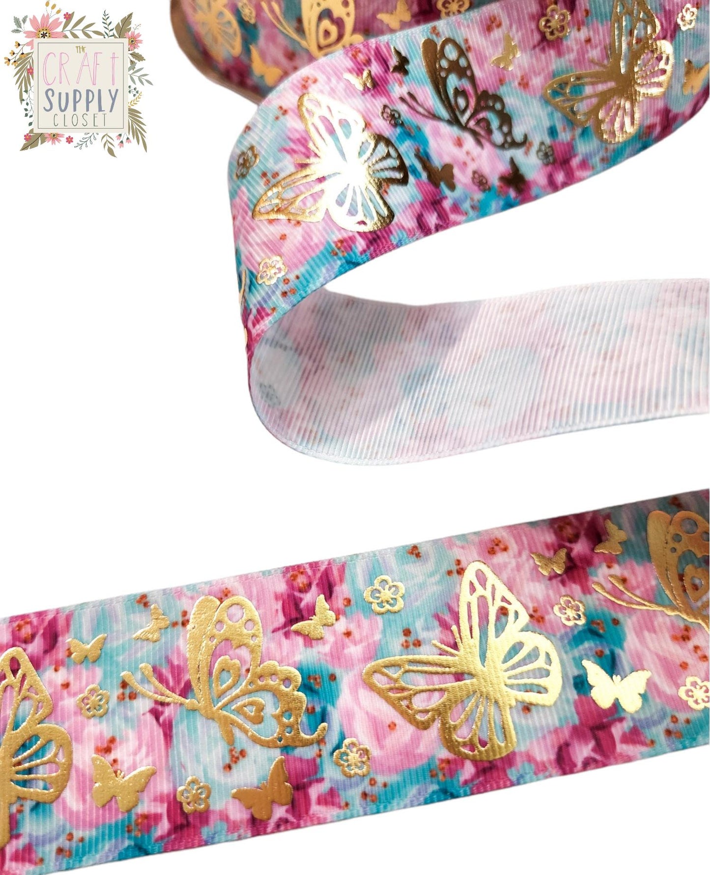 Foil Butterfly 1.5" Ribbon