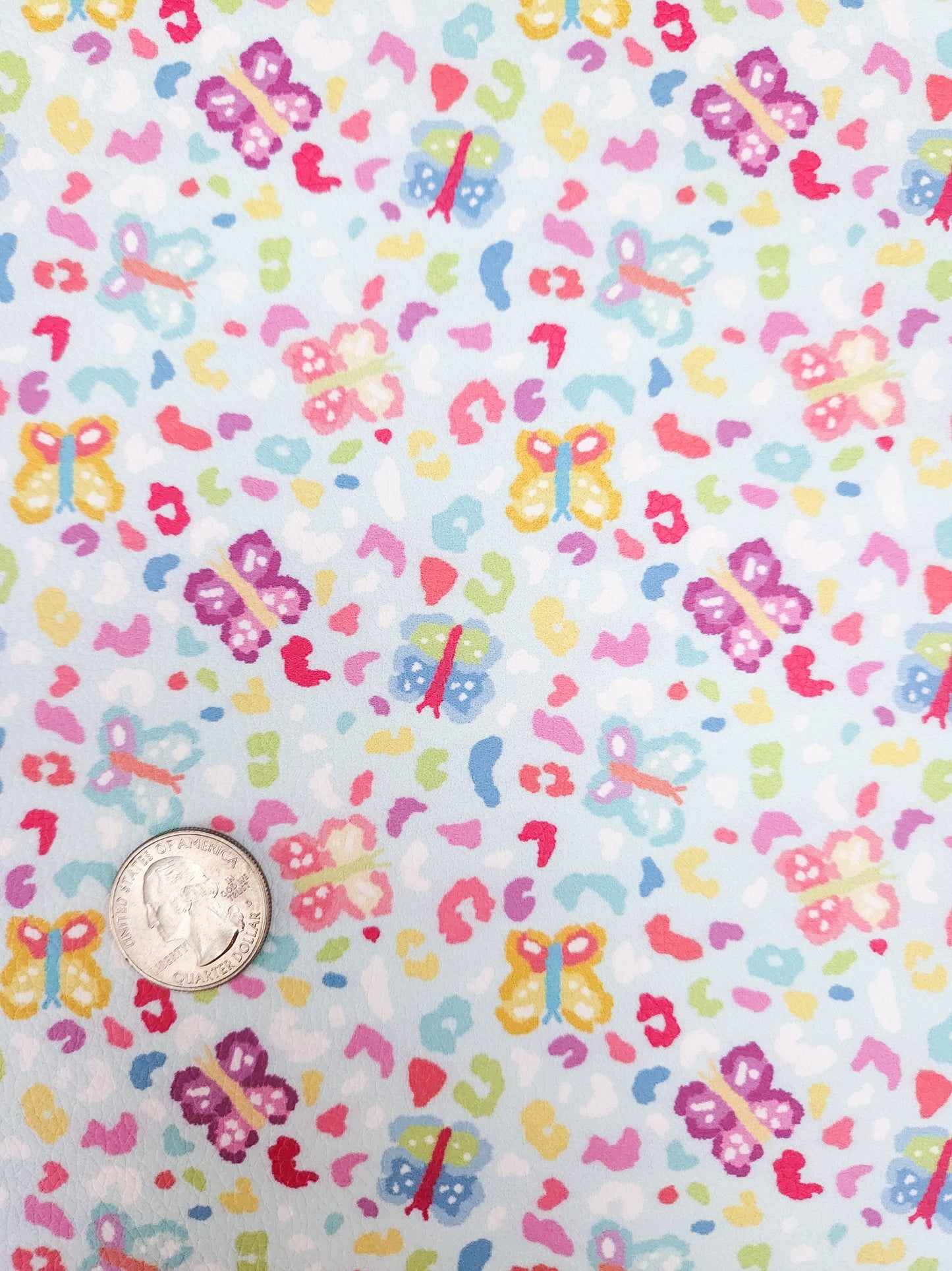 Butterfly Cheetah 9x12 faux leather sheet