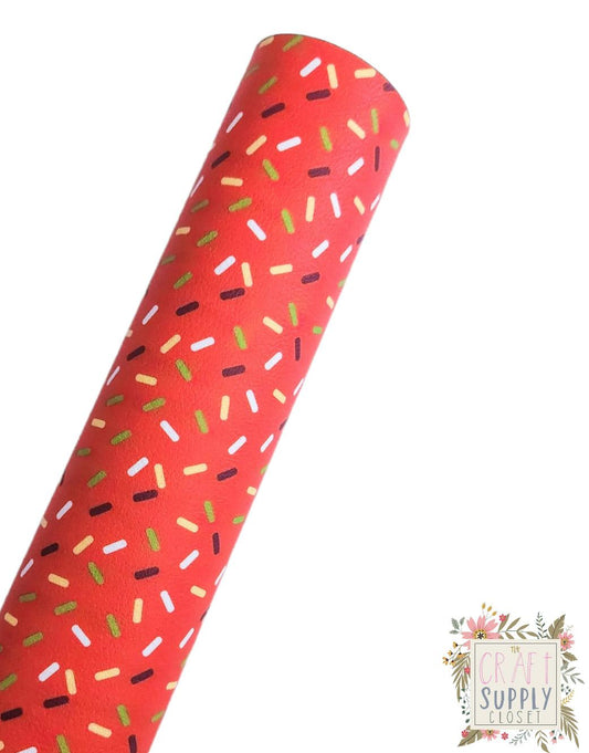 Orange Sprinkles 9x12 faux leather sheet