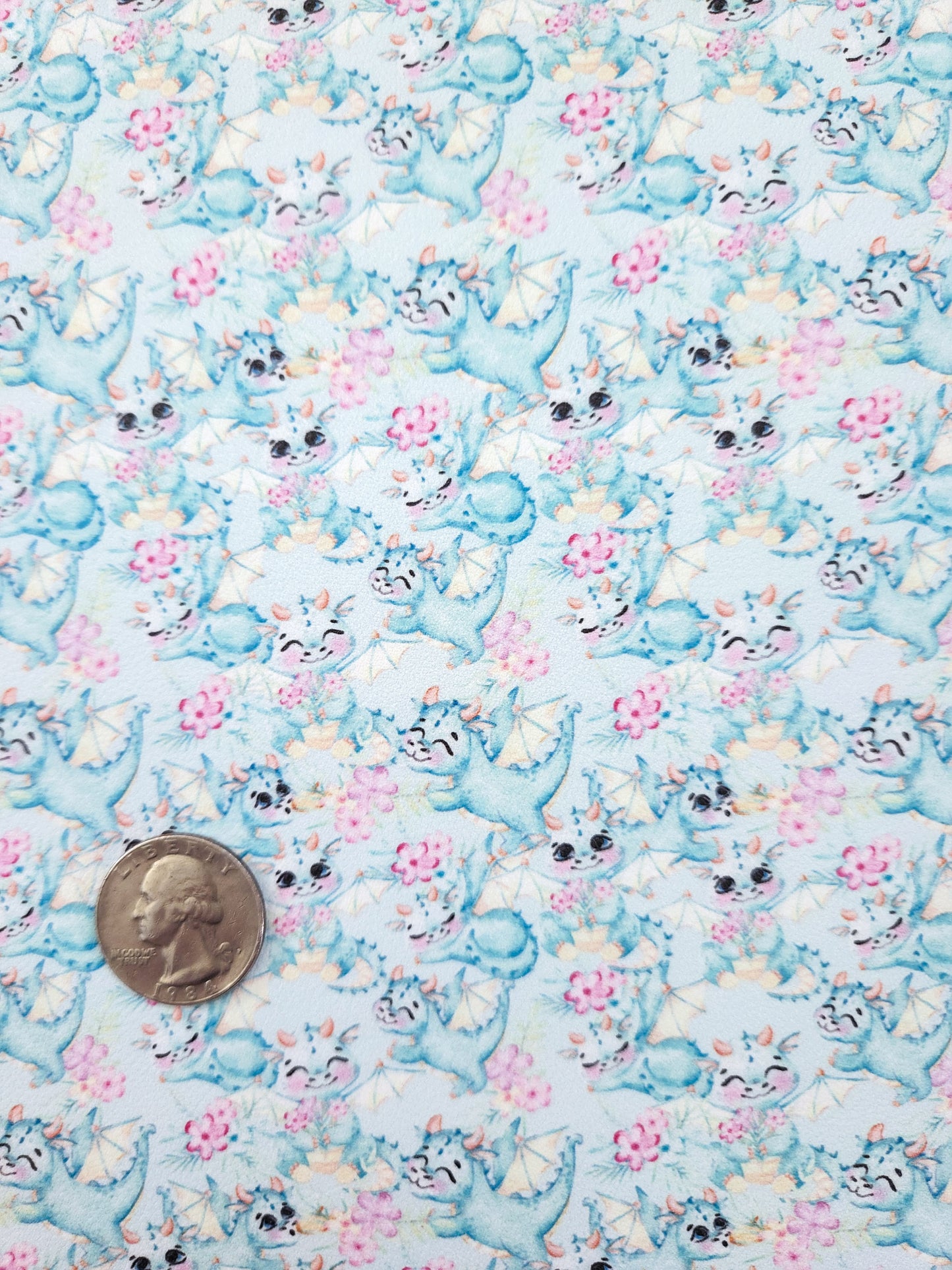 Girl Dragons 9x12 faux leather sheet