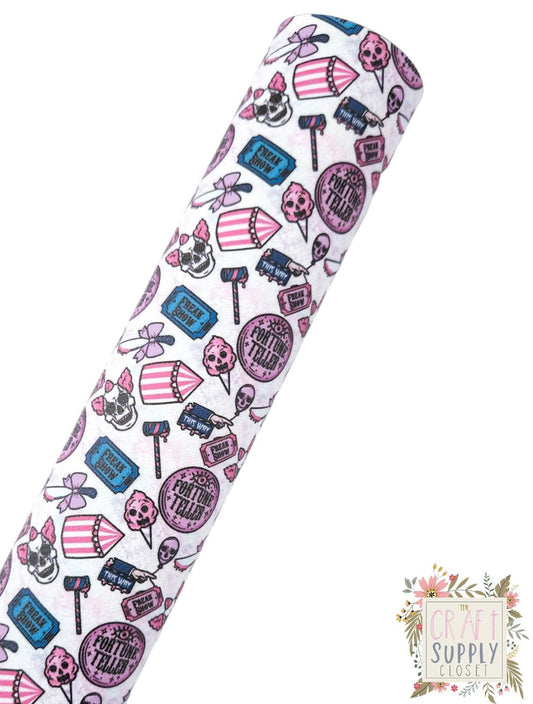 Creepy Carnival 9x12 faux leather sheet