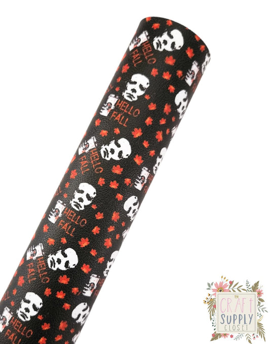 Hello Fall 9x12 faux leather sheet
