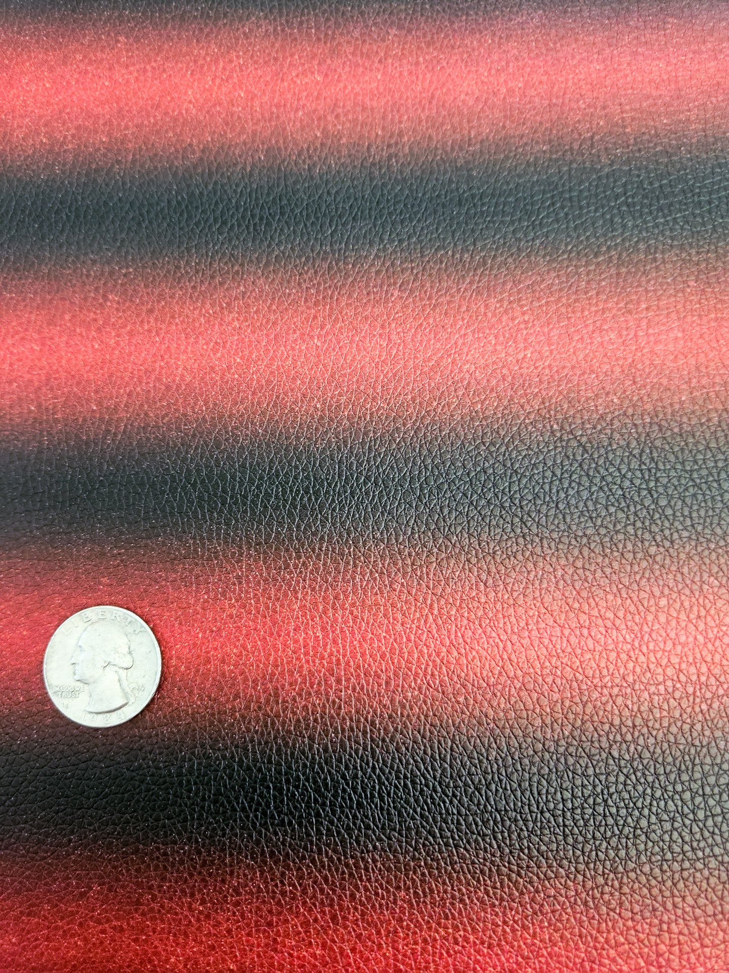 Red Orange Black Stripe 9x12 faux leather sheet