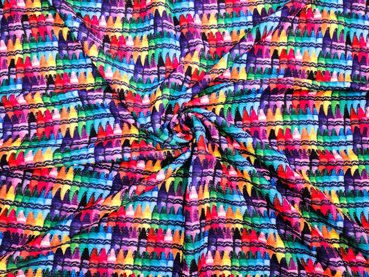 Stacked Crayons Bullet Fabric Strip
