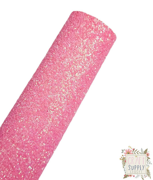Shocking Pink Chunky Glitter 9x12 faux leather sheet