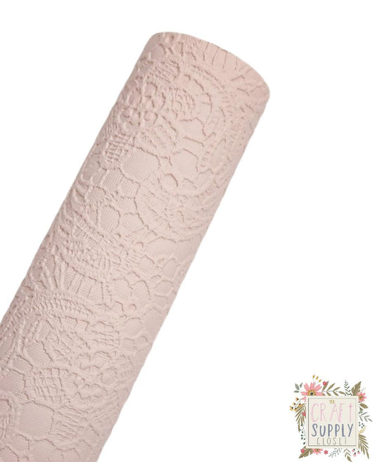 Peachy Beige Butter Lace 9x12 faux leather sheet