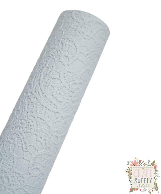 Grey Blue Butter Lace 9x12 faux leather sheet