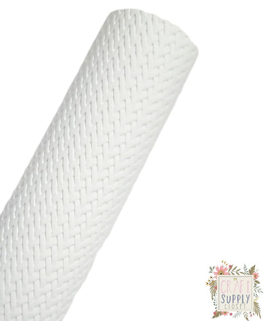 Woven White 9x12 faux leather sheet