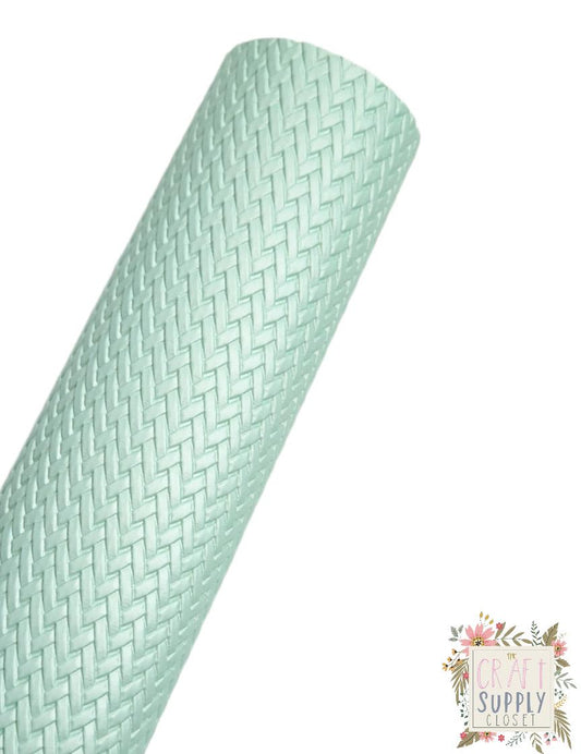 Woven Mint 9x12 faux leather sheet