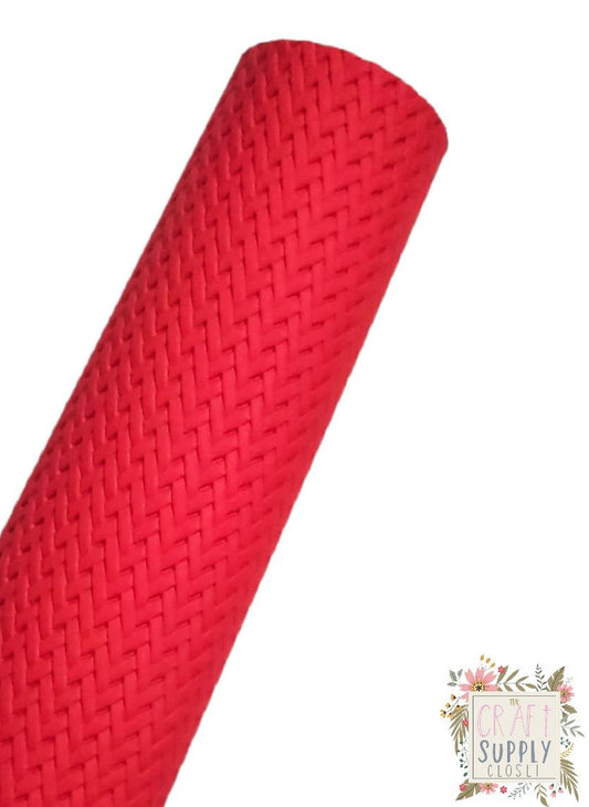 Woven Red 9x12 faux leather sheet