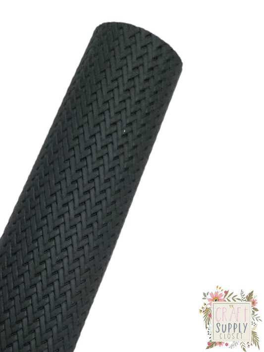 Woven Black 9x12 faux leather sheet