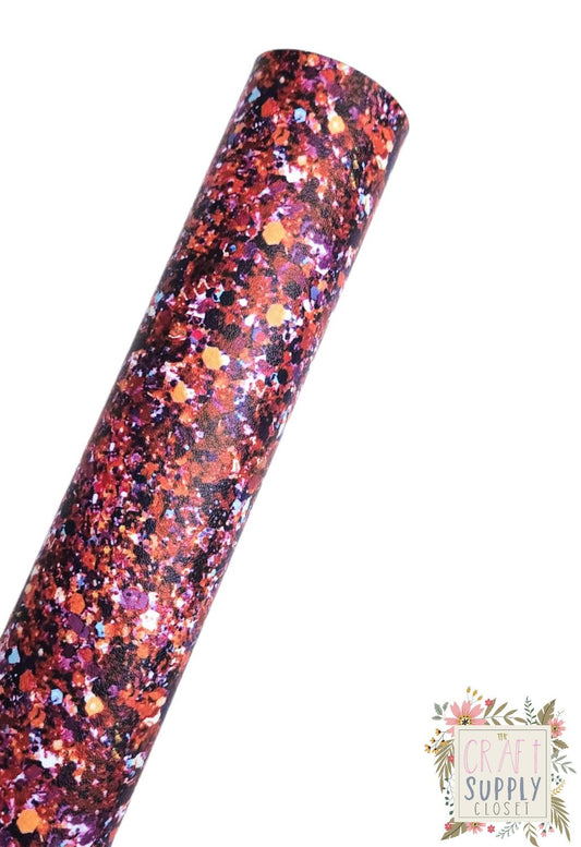 Halloween Glitter 9x12 faux leather sheet