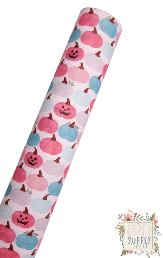 Watercolor Pumpkins 9x12 faux leather sheet