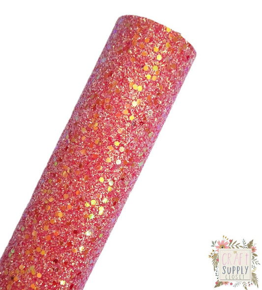 Sparkly Red Chunky Glitter 9x12 faux leather sheet