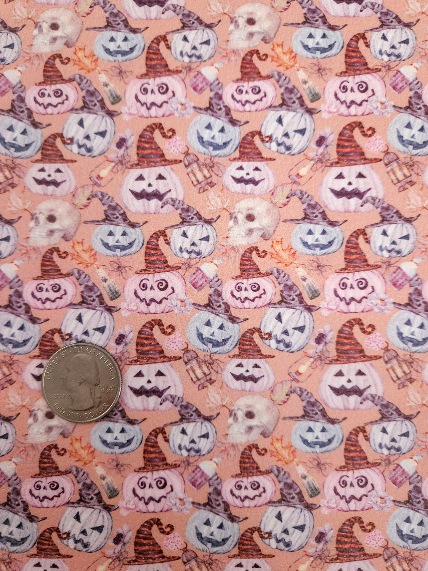 Jack O Lanterns 9x12 faux leather sheet