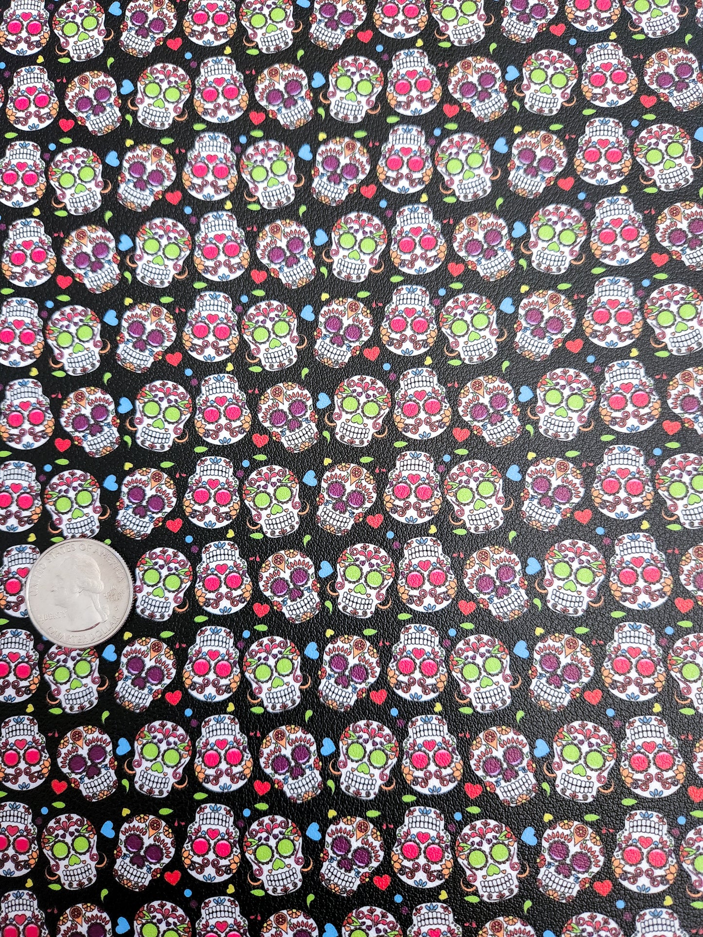 Sugar Skulls 9x12 faux leather sheet