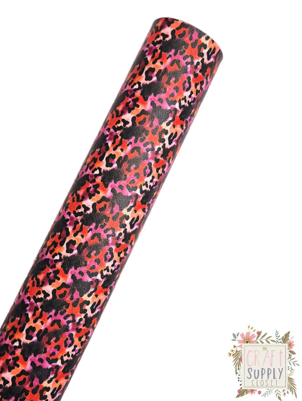 Halloween Cheetah Print 9x12 faux leather sheet