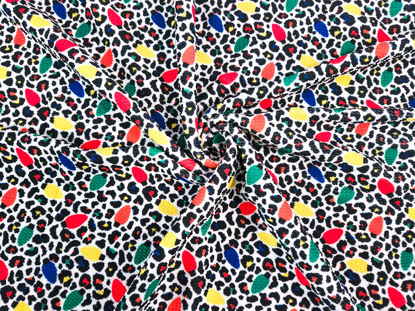 Cheetah Christmas Lights Bullet Fabric Strip