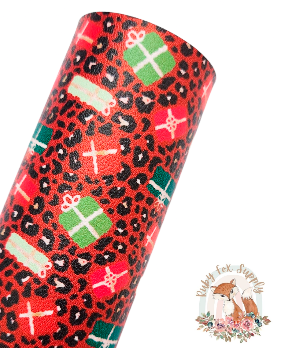 Cheetah Presents 9x12 faux leather sheet