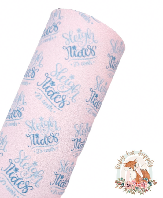 Sleigh Rides 9x12 faux leather sheet