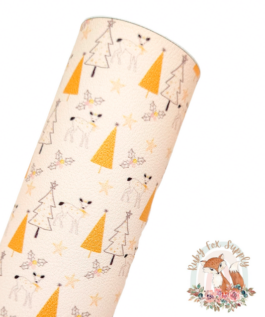 Golden Deer 9x12 faux leather sheet