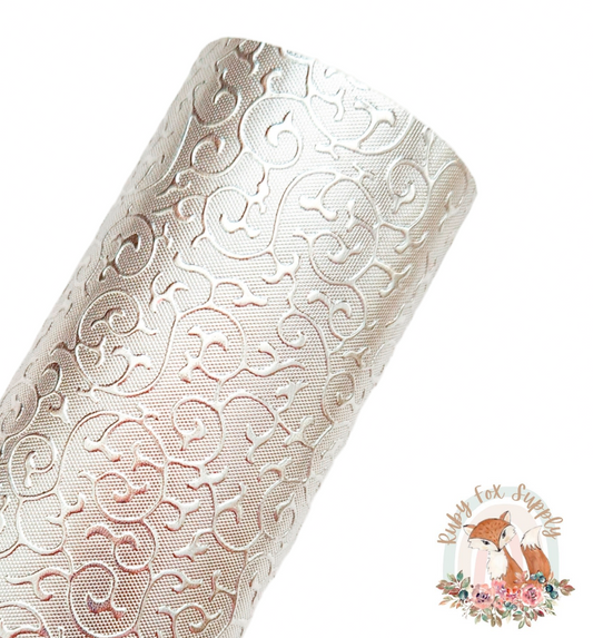 Silver Embossed Foil 9x12 faux leather sheet