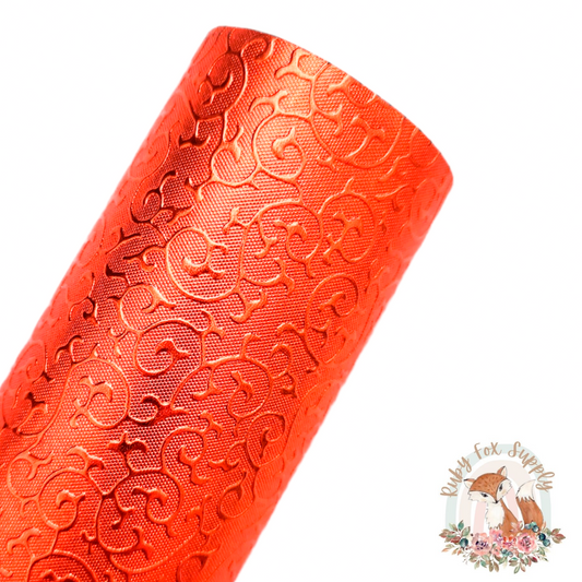 Red Embossed Foil 9x12 faux leather sheet
