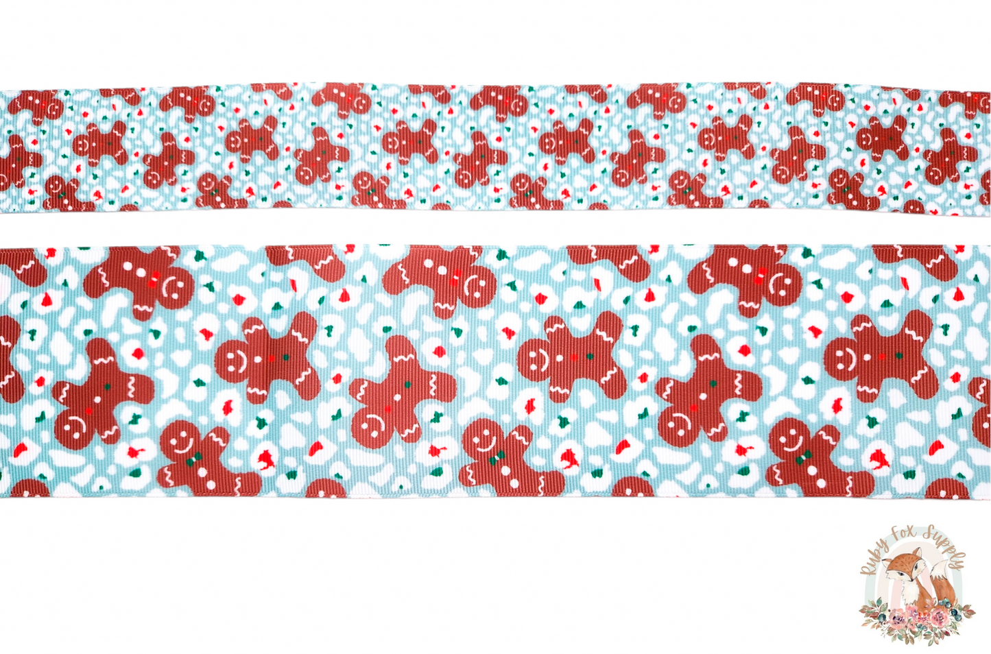 Cheetah Gingerbread Man 3"/1.5" Ribbon