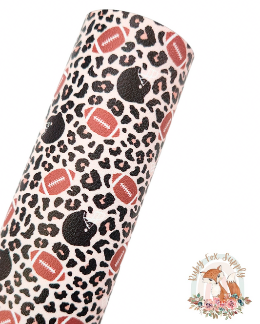 Football Cheetah 9x12 faux leather sheet
