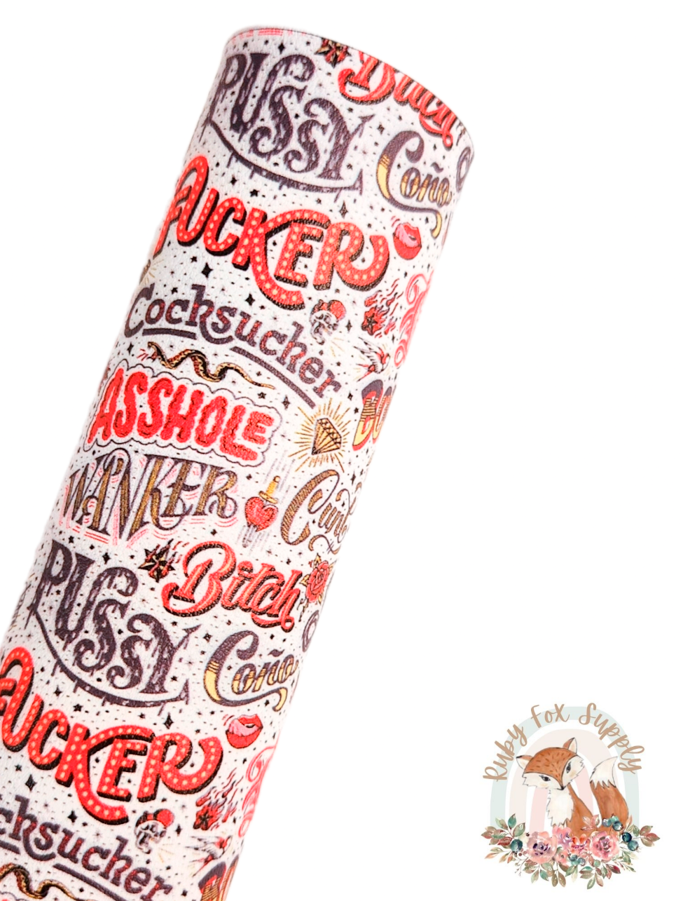 Large Cuss Words 9x12 faux leather sheet