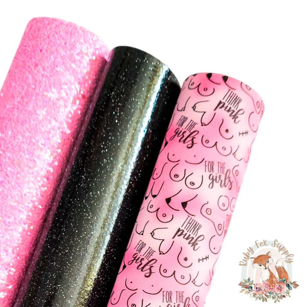 Think Pink Set 9x12 faux leather sheet