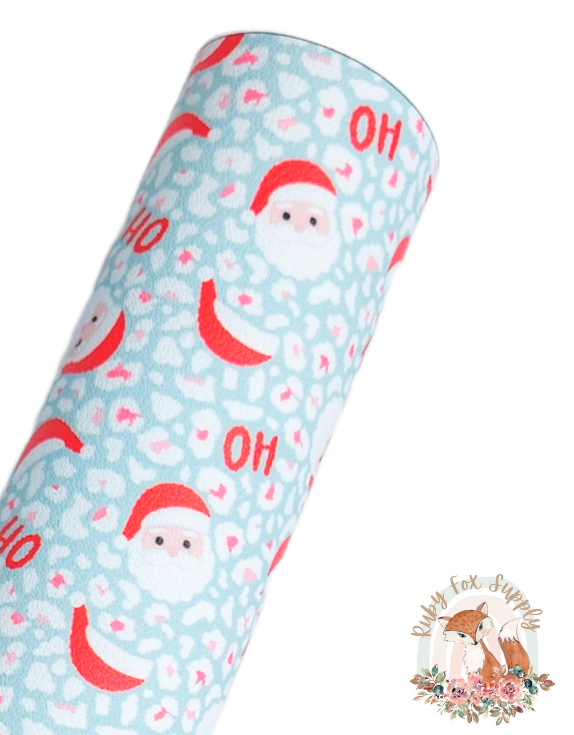 Cheetah Santa 9x12 faux leather sheet