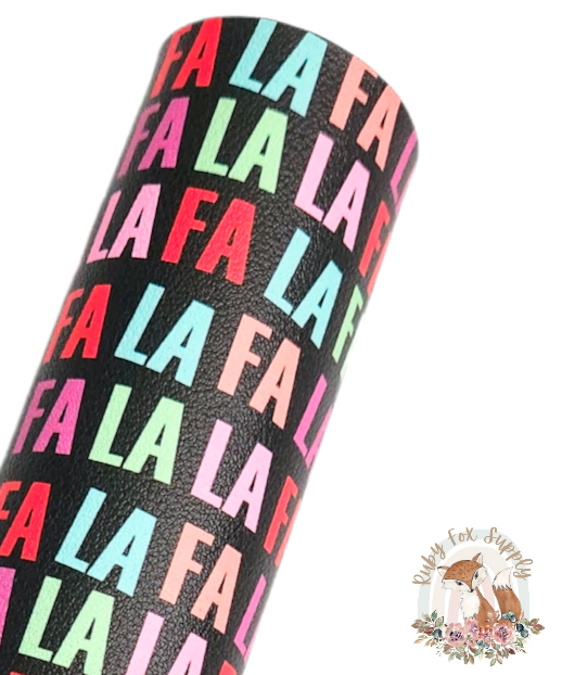 Neon Fa La La 9x12 faux leather sheet