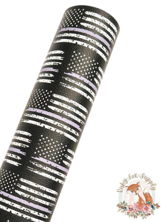 Gray Line Flag 9x12 faux leather sheet