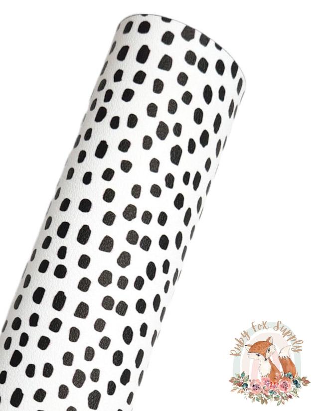 BW Dots 9x12 faux leather sheet