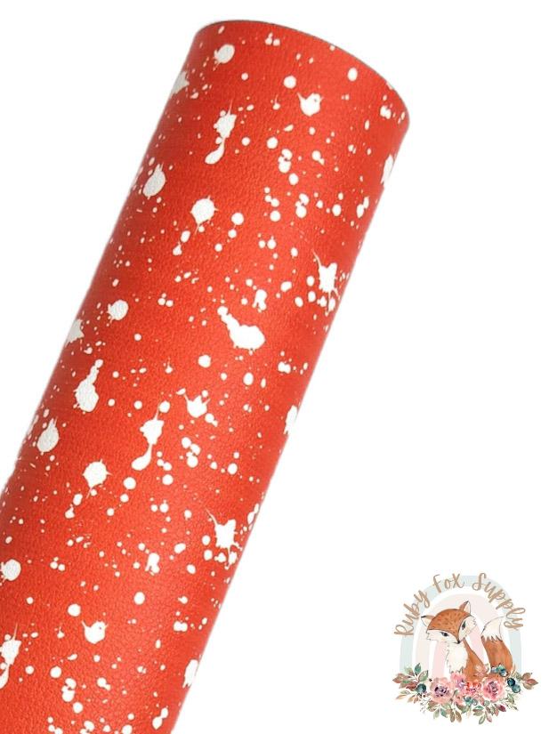 Orange Bleach Spots 9x12 faux leather sheet