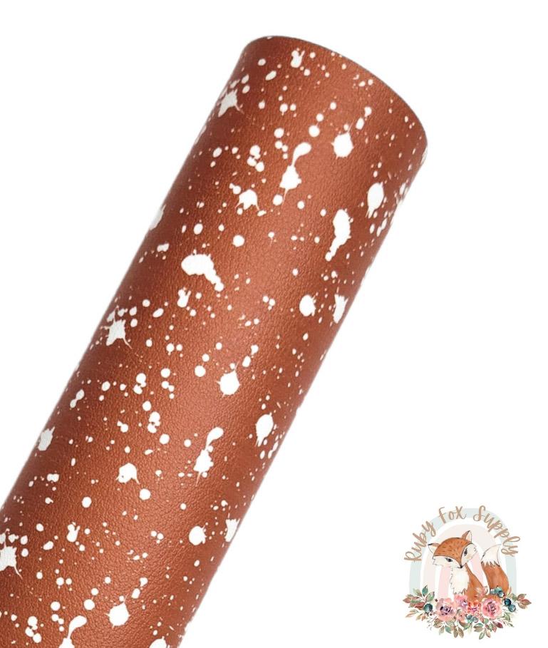 Brown Bleach Spots 9x12 faux leather sheet