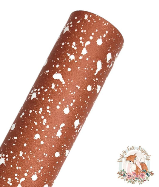 Brown Bleach Spots 9x12 faux leather sheet