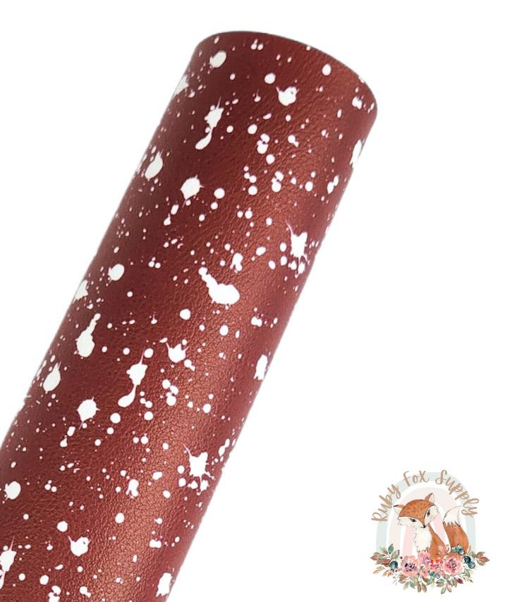 Maroon Bleach Spots 9x12 faux leather sheet