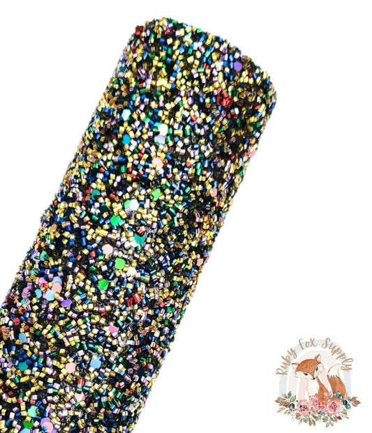 Beaded Chunky Glitter 9x12 faux leather sheet