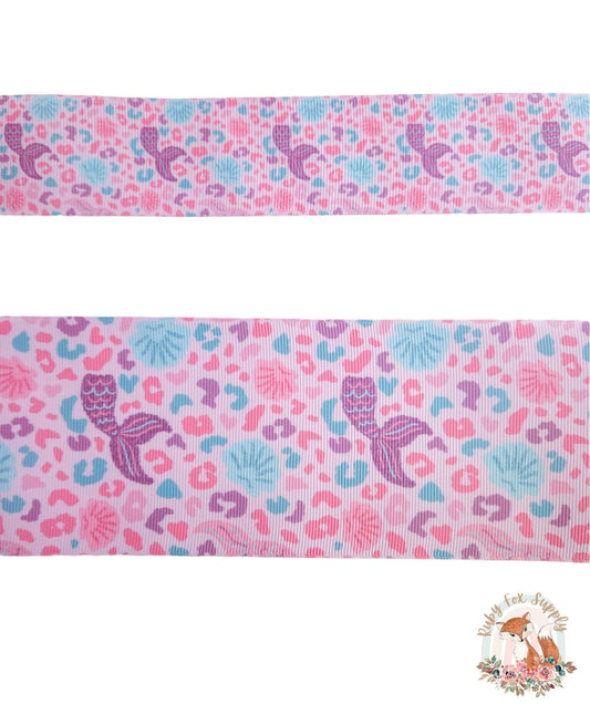 Cheetah Mermaid 3"/1.5" Ribbon