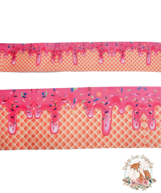 Ice Cream Drip 3"/1.5" Ribbon