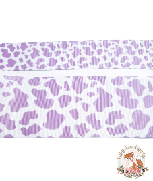 Purple Cow Print 3"/1.5" Ribbon